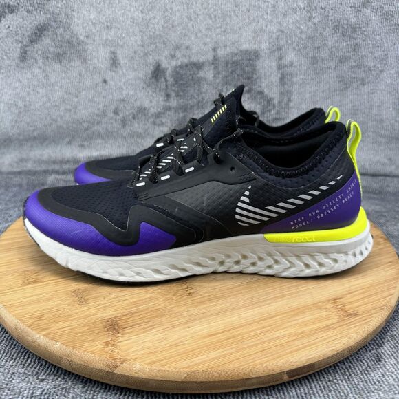 Nike Odyssey React Shield Shoes Womens Size 8.5 Black Purple Volt Running - Picture 3 of 10